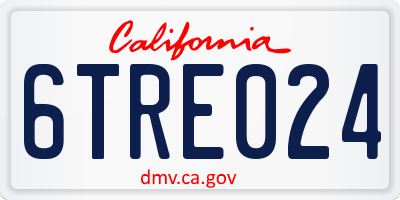 CA license plate 6TRE024