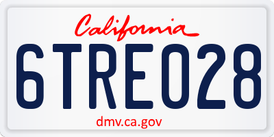CA license plate 6TRE028