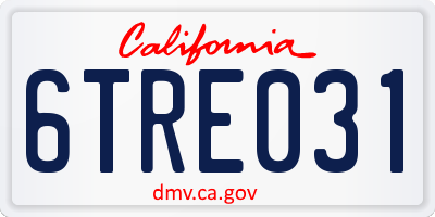 CA license plate 6TRE031