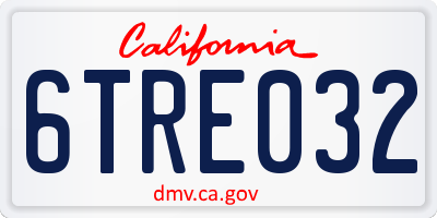 CA license plate 6TRE032
