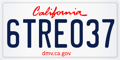 CA license plate 6TRE037