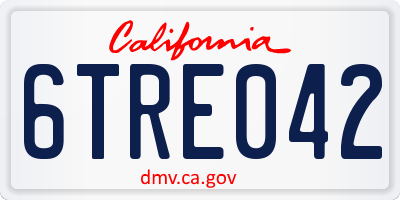 CA license plate 6TRE042