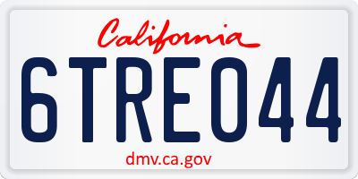 CA license plate 6TRE044