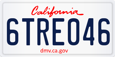 CA license plate 6TRE046