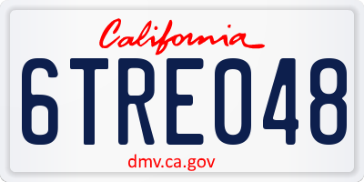 CA license plate 6TRE048