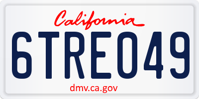 CA license plate 6TRE049