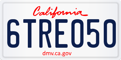 CA license plate 6TRE050