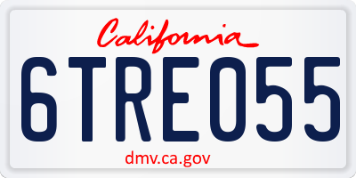 CA license plate 6TRE055