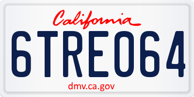 CA license plate 6TRE064