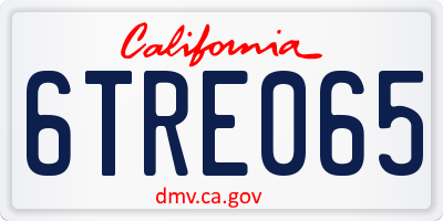 CA license plate 6TRE065