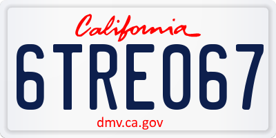CA license plate 6TRE067
