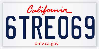 CA license plate 6TRE069