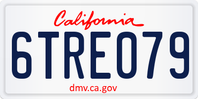 CA license plate 6TRE079