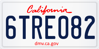 CA license plate 6TRE082