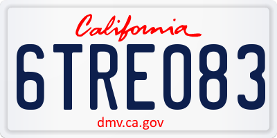 CA license plate 6TRE083