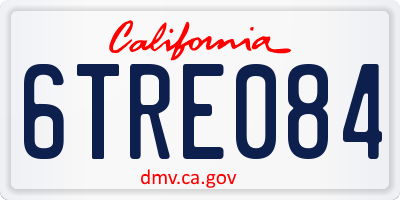 CA license plate 6TRE084