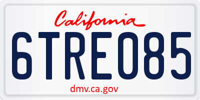 CA license plate 6TRE085