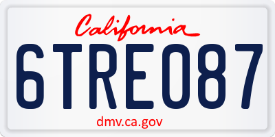 CA license plate 6TRE087