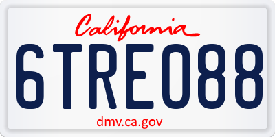 CA license plate 6TRE088