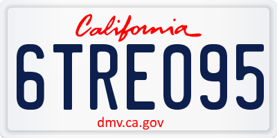 CA license plate 6TRE095