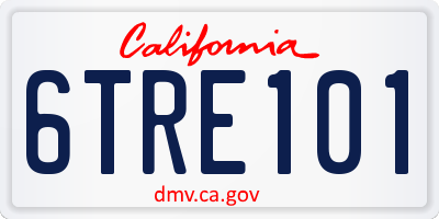 CA license plate 6TRE101