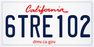 CA license plate 6TRE102