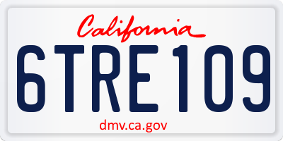 CA license plate 6TRE109