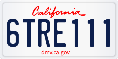 CA license plate 6TRE111