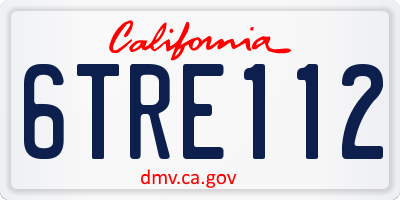 CA license plate 6TRE112