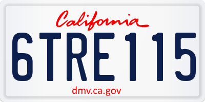 CA license plate 6TRE115