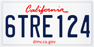 CA license plate 6TRE124