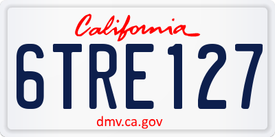 CA license plate 6TRE127