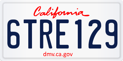 CA license plate 6TRE129