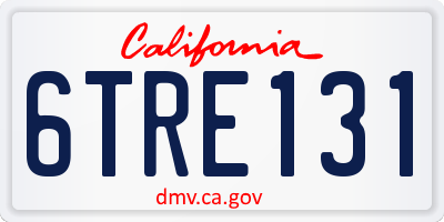 CA license plate 6TRE131