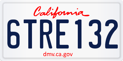 CA license plate 6TRE132