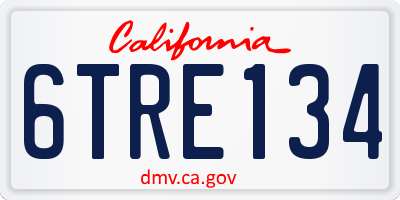 CA license plate 6TRE134