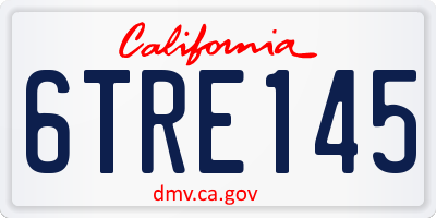 CA license plate 6TRE145