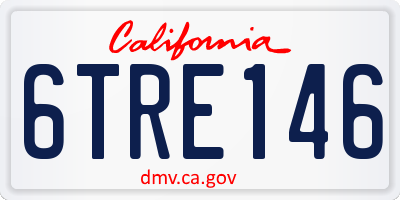 CA license plate 6TRE146