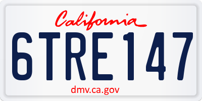 CA license plate 6TRE147