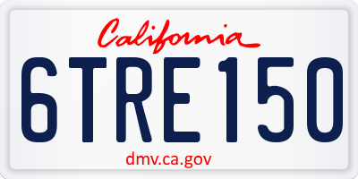 CA license plate 6TRE150