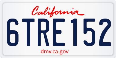CA license plate 6TRE152