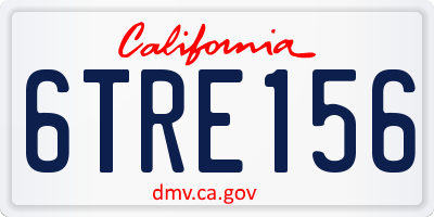 CA license plate 6TRE156