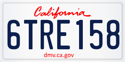 CA license plate 6TRE158