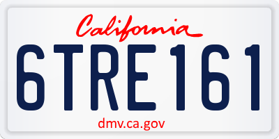 CA license plate 6TRE161
