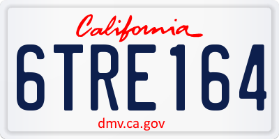 CA license plate 6TRE164