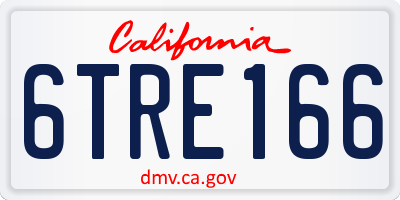 CA license plate 6TRE166