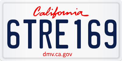 CA license plate 6TRE169