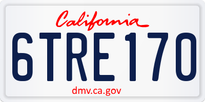 CA license plate 6TRE170