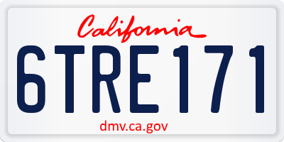 CA license plate 6TRE171