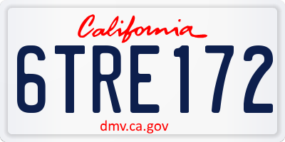 CA license plate 6TRE172